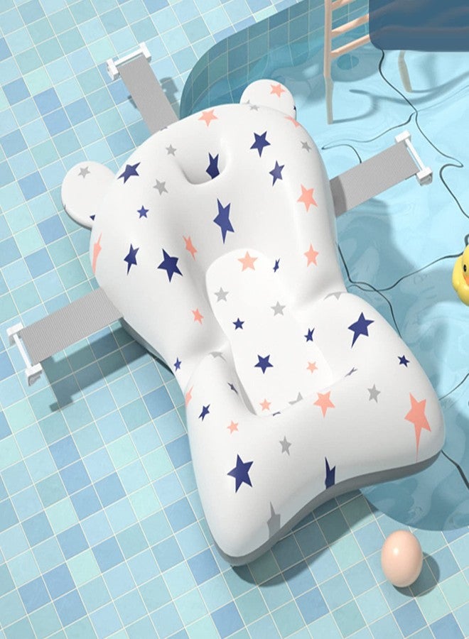 Segutage Baby Bath Suspension Prevent Slip Pad, Soft Quick Dry Lightweight Baby Bath Cushion Pad, Newborn Bathtub Mat Infant Bath Supporter Nonslip Floating Bathing Tub Seat for Assisted Sitting (White) - Image 1